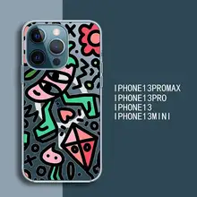 Pop art style  abstract graffiti design Phone Case For iPhone 13 12 Mini Pro Max transparent Super Magnetic MagSafe Cover