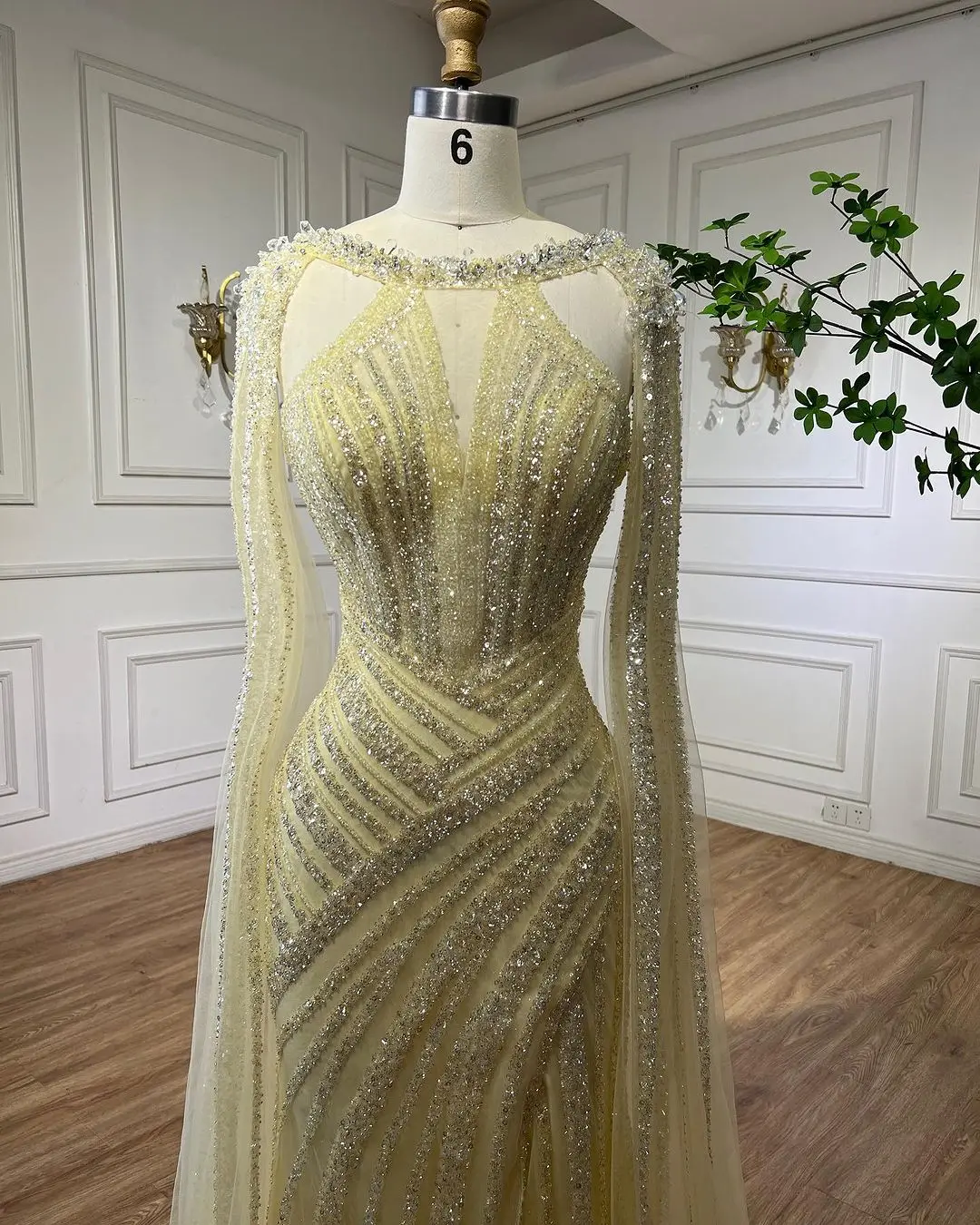 S0258085383e0402bb2e3d09c091b869cG Lilac Cape Sleeves Mermaid Luxury Beaded Evening Dresses Open Split Wedding Party Gowns For Women Mallzona