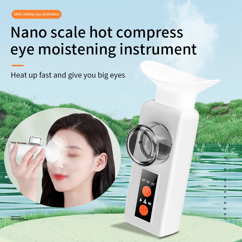 

Cold Hot Compress Eye Steamer Mask Relieve Fatigue Dry Eyes Anti Aging Moisturizing Cleaning Face Nano Sprayer Mist Humidifier