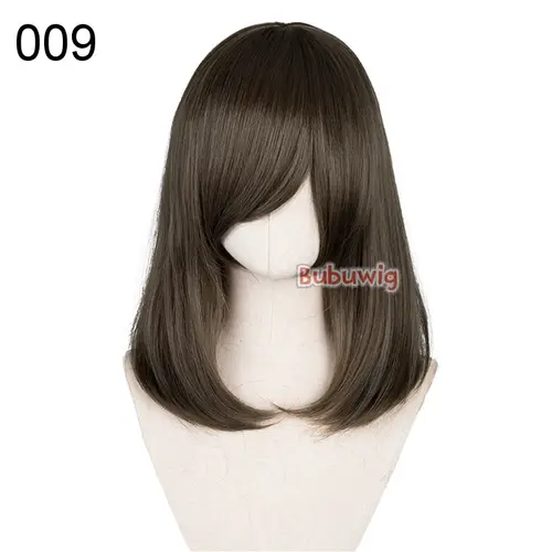 Bubuwig Synthetic Hair Over 100 Colors Fashion Classic 40cm Long Straight Anime Cosplay Wigs Pure Color Black Wig Heat Resistant - Image 34