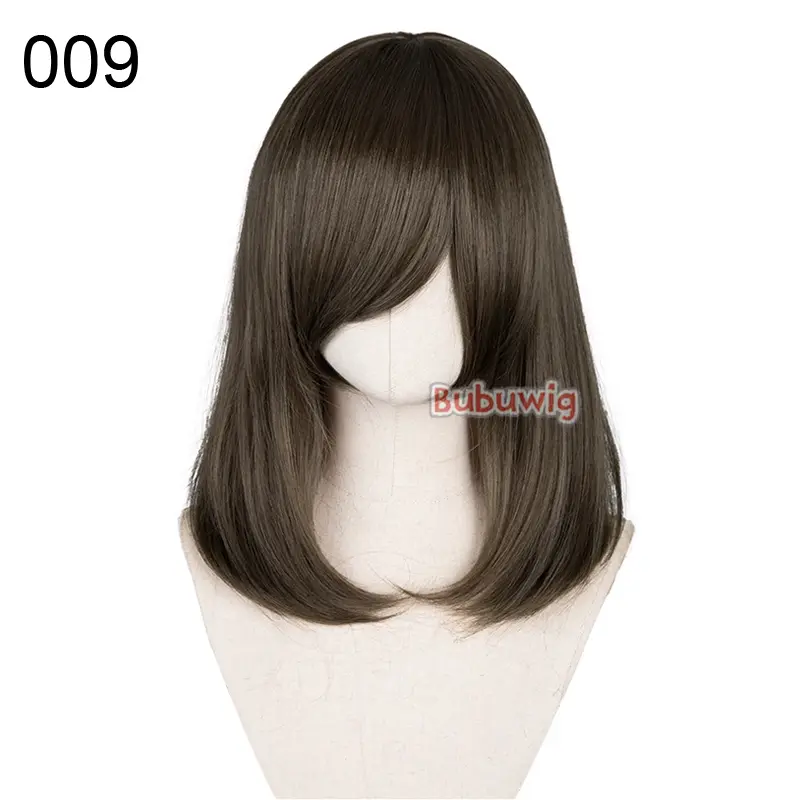 Bubuwig Synthetic Hair Over 100 Colors Fashion Classic 40cm Long Straight Anime Cosplay Wigs Pure Color Black Wig Heat Resistant - Image 34