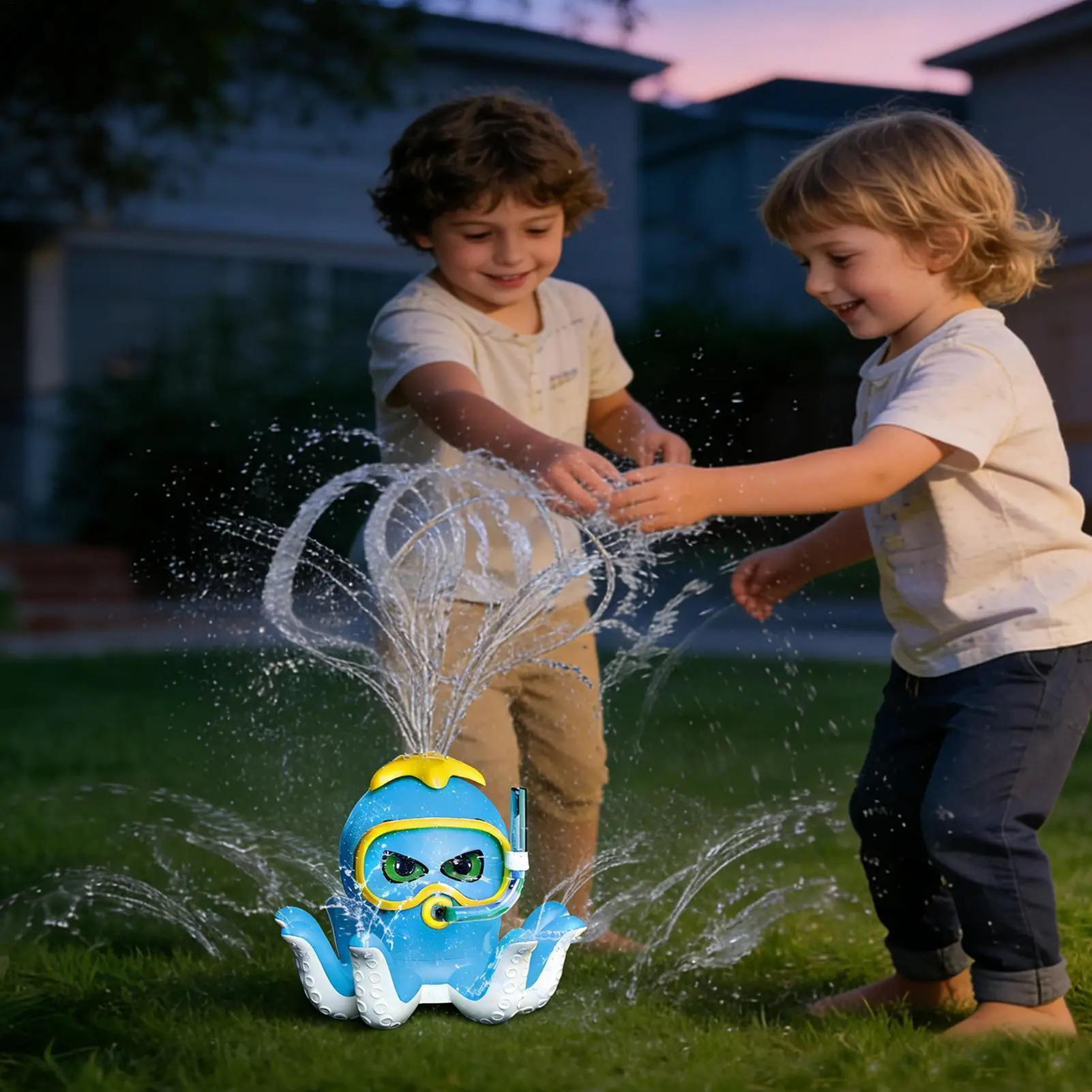 Plastic Squid Water Sprinkler Toy for Kids Outdoor Games