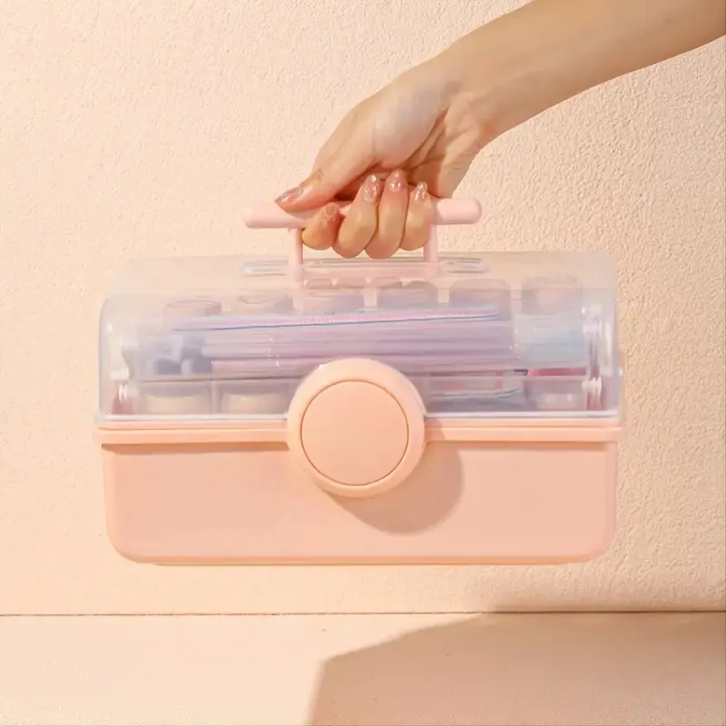 Nail Tool Organizer - 3 Layer Dustproof Storage Box
