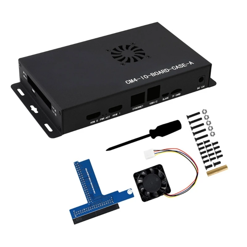 

For RPi Compute Module 4 Mini Board Metal Case With Cooling Fan 40PIN GPIO