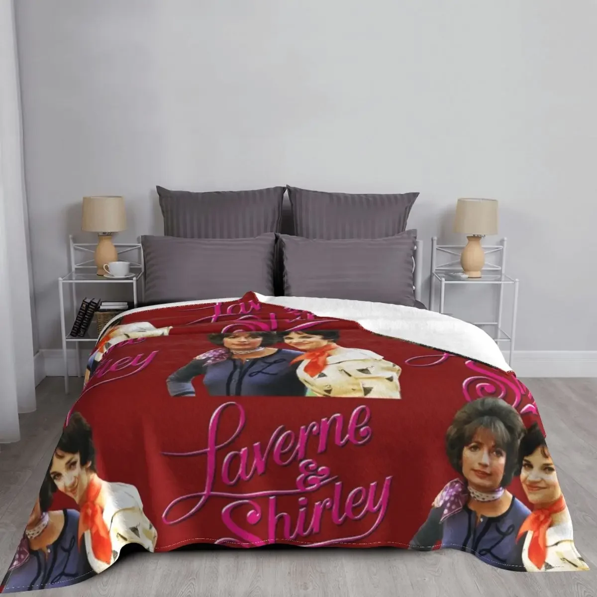 Laverne 및 Shirley 공물 던지기 담요, 침대 린넨 장식 소파, 캠핑 무거운 수면 담요