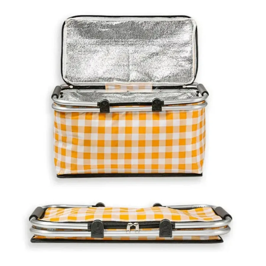 Large Capacity Folding Picnic Camping Lunch Cooler Bag Hamper Storage Basket Box Outdoor Portable lunch cooler bag camping storage bag storage bag cooler bag lunch bag