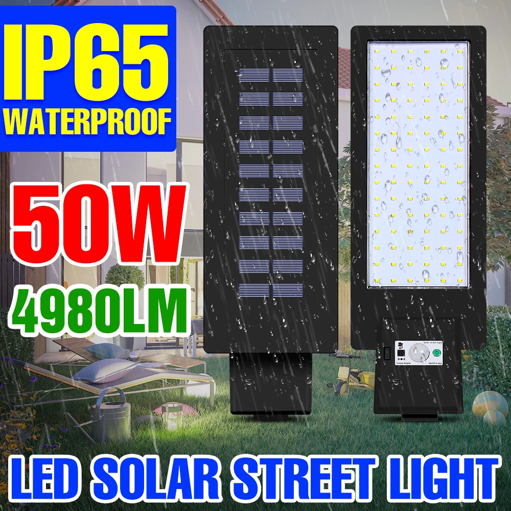 IP65 Solar Light Outdoor LED Street Light Solar Wall Lamp Motion Sensing 50W Garden Outdoor Waterproof Holiday Lighting SMD2835