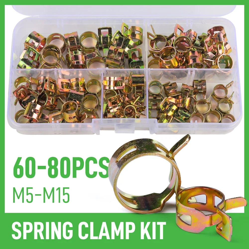 75 Colliers De Serrage à Ressort - 5 Tailles (6mm à 10mm) - Pour Tuyaux