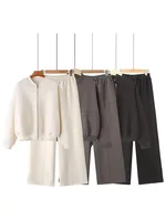 2024 Autumn Women's Thick Hoodie Coat + Drawstring High Waist Loose Casual Pants Set Lined Fleece Woman's Clothing Street - Image 4