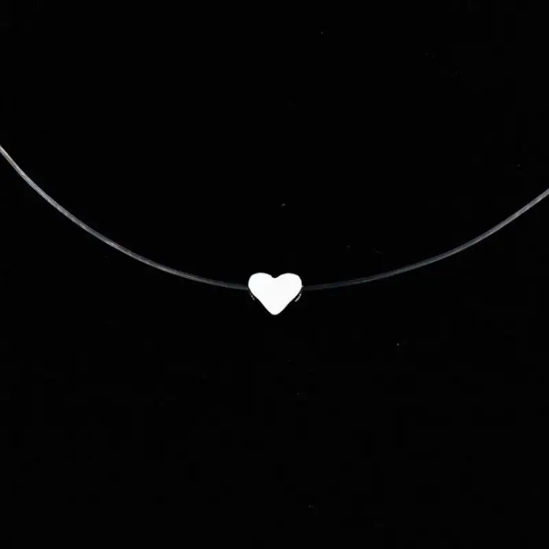 Fashion Shiny Crystal Necklace Zircon Pendant Transparent Fishing Line Invisible Ladies Necklace Jewelry Clavicle Chain Chocker 6