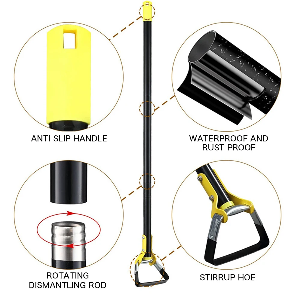 1.2m Double Edge Actions Weeder Hoe Portable Stirrup Necessary Gardening Tools For Farming