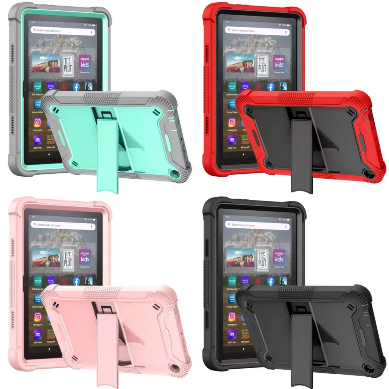 Durable Shockproof Armor Tablet Stand Case - Hard Protective Shell
