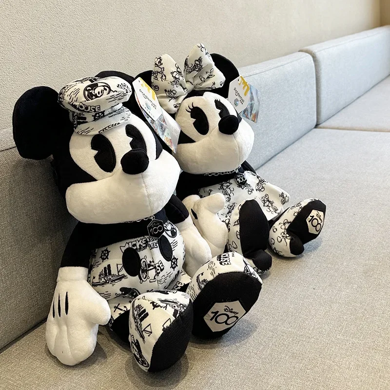 

36cm Disney 100th Anniversary Mickey Minnie Plush Toys Cute Pillow Doll Homdecor Stuffed Dolls Cartoon Animals Plush Toy Gifts