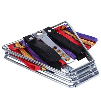 Stainless steel outdoor folding chair fishing stool metal horse folding portable household military industry strong wood simple