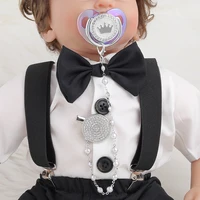 Baby Pacifier Beads With Luxury Crown Bling Newborn Baby Infant Food Grade Silicone Dummy Nipples For Baby Shower Gift Chupetes 2