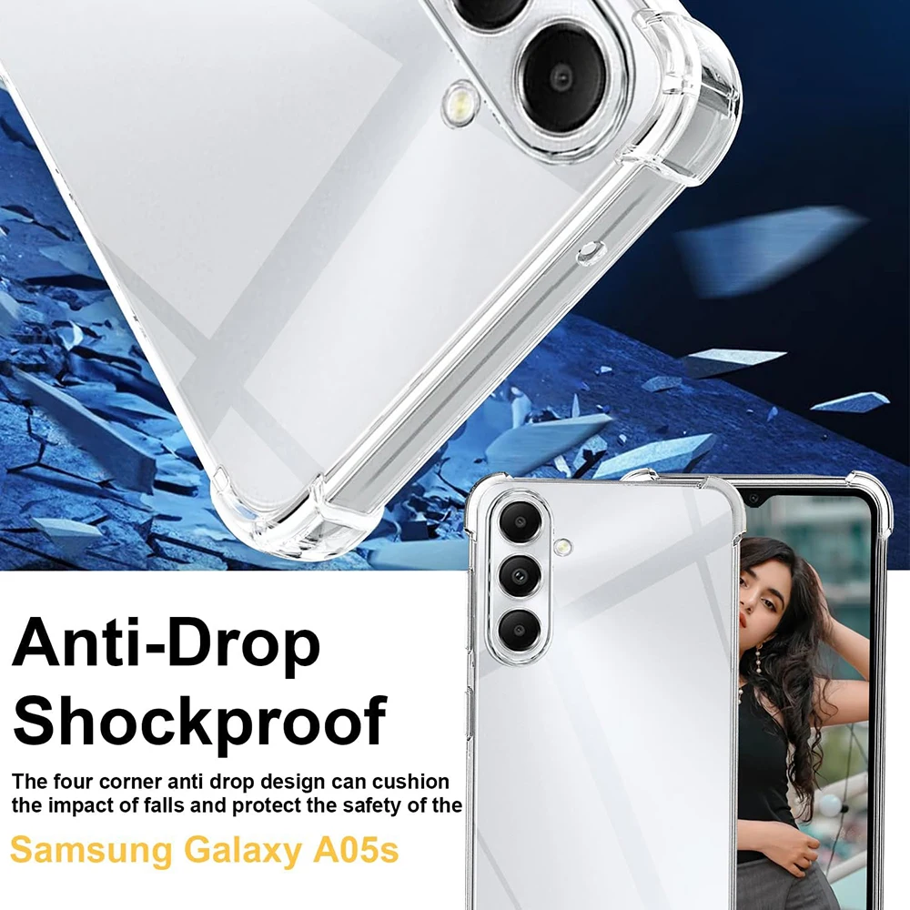 حافظة شفافة من السيليكون المقاوم للصدمات لهاتف سام...