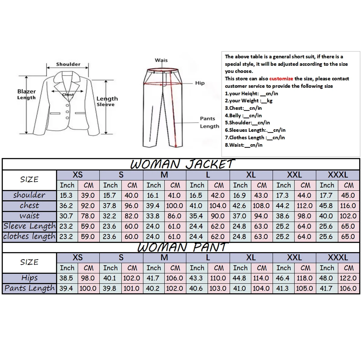 Description Picture 3 of itemWomen's Suit Trousers Sets Slim and Fashionable Women's Suits Set 2 Elegant Pieces Comfortable Work Suit New Two Piece Set Pant