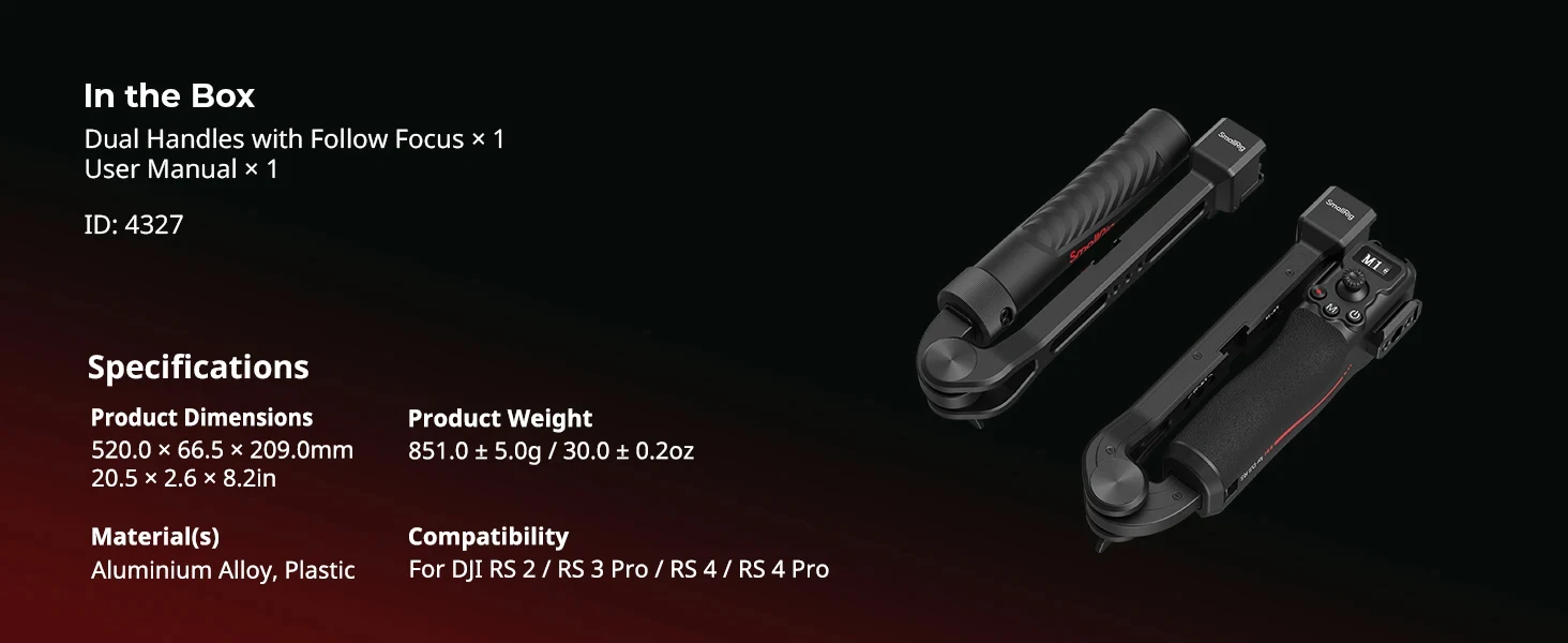 SmallRig Focus Control Handle /Dual Handle for DJI RS 2 /RS 3 Pro /RS 4 /RS 4 Pr