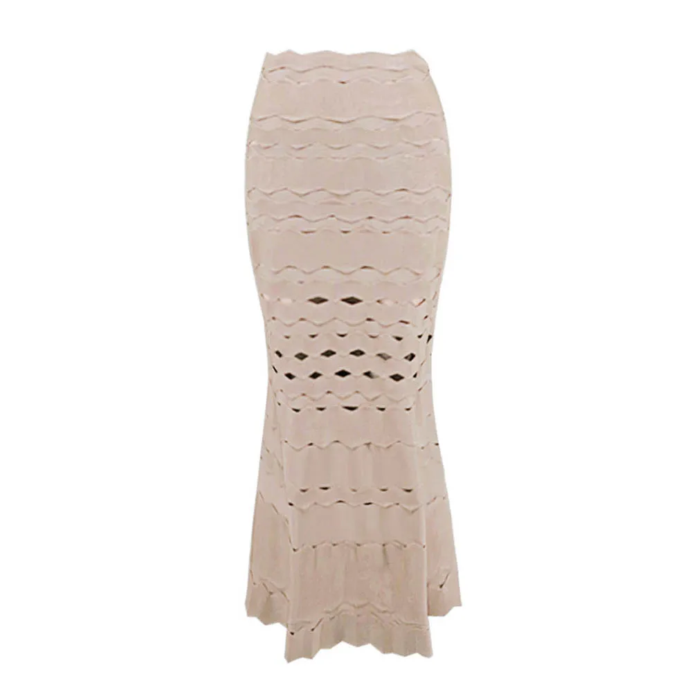 

Women Fashion Red Black White Beige 2023 New Arrival A Line Jacquard Knee Length Celebrity Party Bandage Skirt