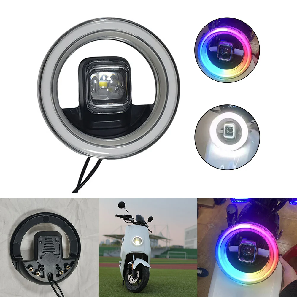 Ebike Headlight Color Front Light Lamp Electric Bike Scooters Colorful LED Headlight Electric Motorcycle Light Support 12V 48V