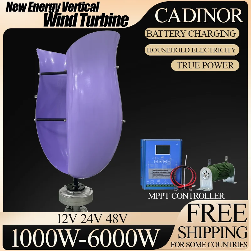 6000W Low-Speed Vertical Axis Wind Turbine High-Power 12V 24V 48V Off-grid Grid Connection Free Wind Controller For Home Use