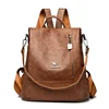 Brand Vintage Women Backpack Leather Backpacks School Bags for Teenage Girls Multifunction Shoulder Bags Ladies Travel Backpack 2