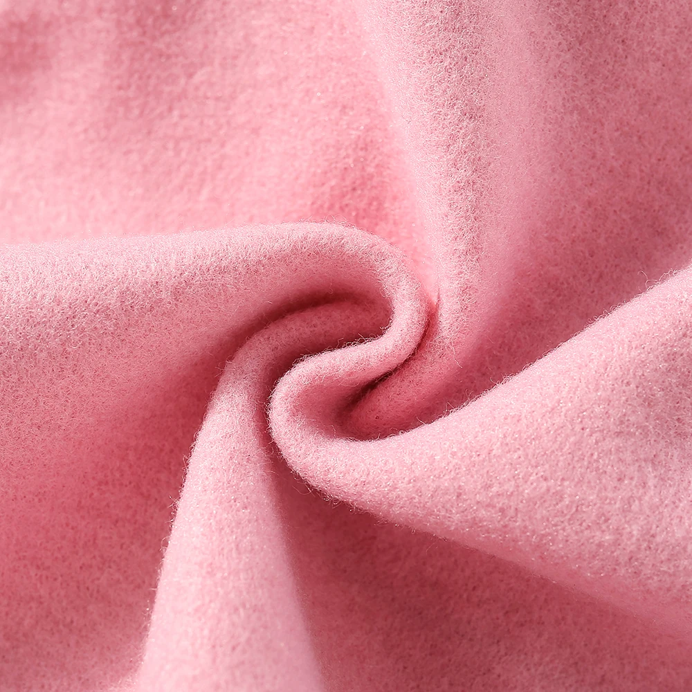 Girls Winter Coat Autumn and Winter Girls Big Wool Collar Hooded Woolen Coat Children Cute Solid Belt Bow Fleece Coat