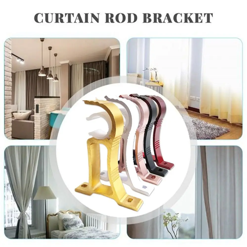 Description Picture 4 of itemSingle Hang Curtain Rod Bracket Durable Thicken Fixing Clip Hanger Hook Furniture Hardware Aluminum Alloy Rod Support Clamp