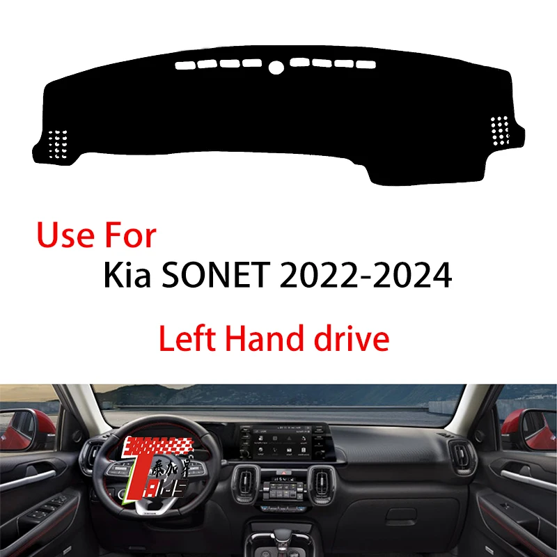 2 Layers Car Inner Dashboard Cover For KIA sonet Left hand drive Dash Mat Sun Shade Pad cooling