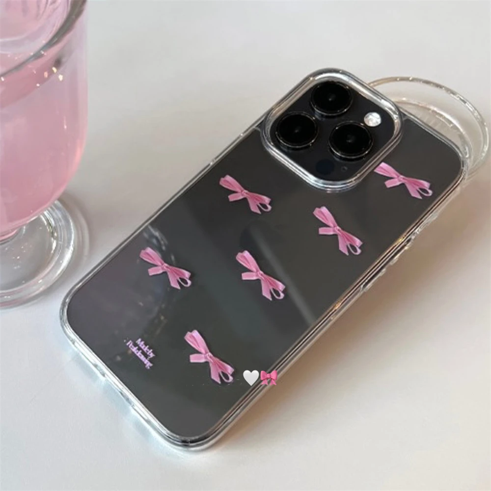 Custodia Per IPhone 16/15/14/13 Con Catena E Cordino, Morbida Trasparente Con Orsetto Coreano, Stile Carino