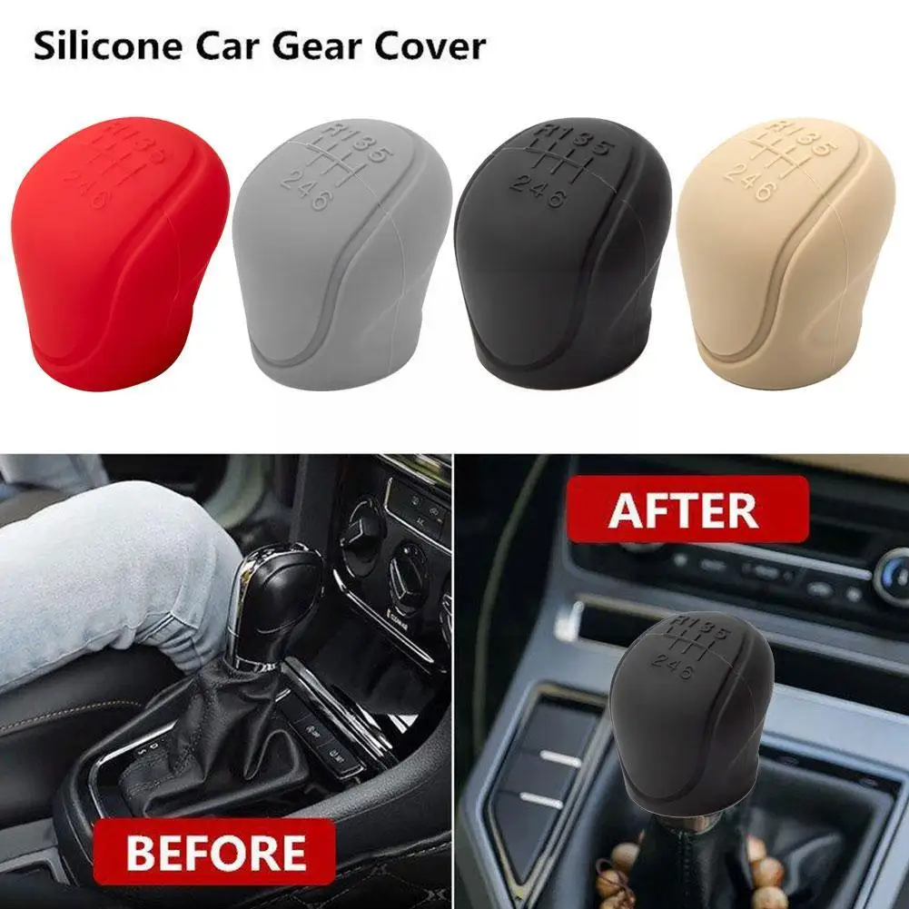 

Silicone Gear Shift Knob Cover For Most Automatic Car Non-slip Manual 6-speed Gear Shift Knob Cover Protector Interior Accessori