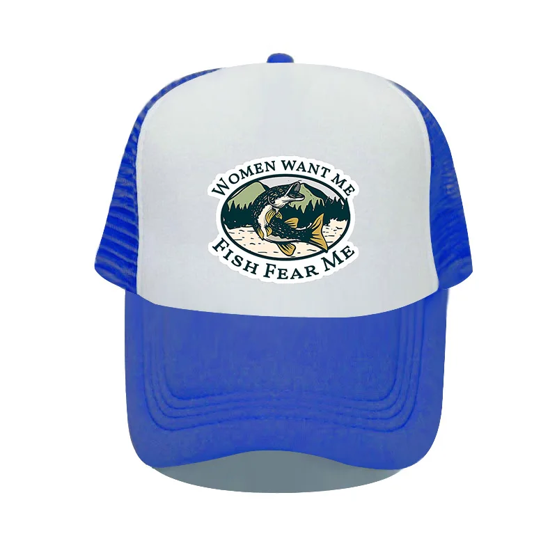 Fish Baseball Cap Men Fish Fear Hat Long Brim Fear Baseball Caps