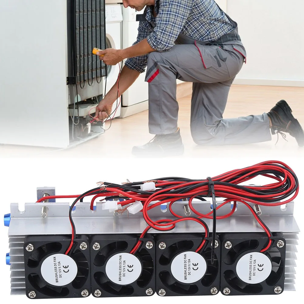 

4 Chip Refrigerator Thermoelectric peltier air conditionerCooler Water Cooling Device 288W DC 12V 24A Electronic Components