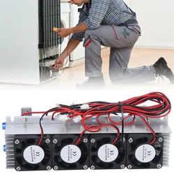 4 Chip Refrigerator Thermoelectric peltier air conditionerCooler Water Cooling Device 288W DC 12V 24A Electronic Components