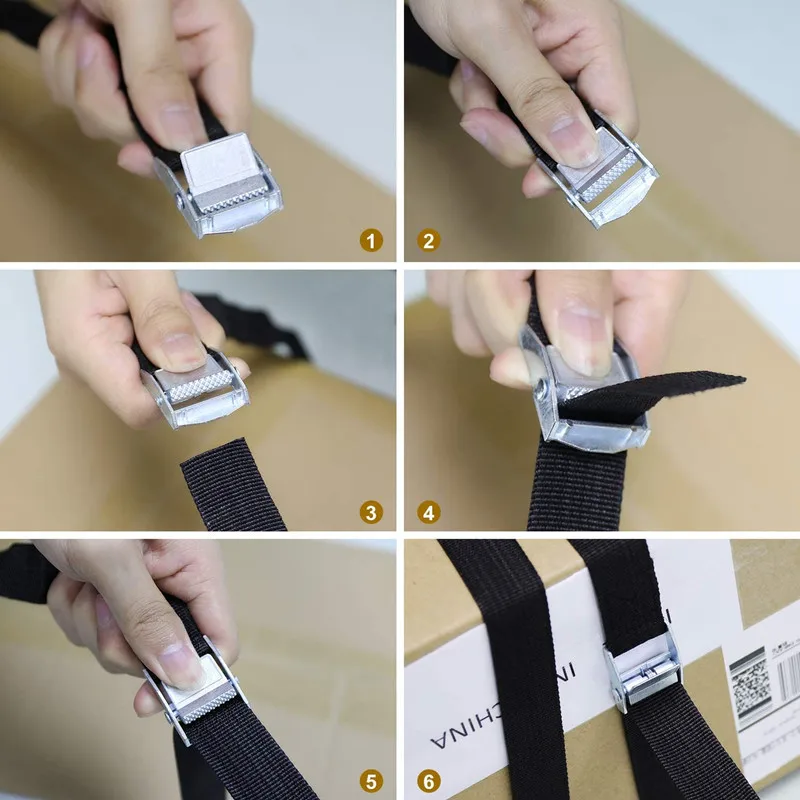 10pcs 2M Zinc Alloy Pressure Buckle Pallet Cargo Straps Luggage Fixed Car Fixed Tensioner Straps Ratchet Tie-Down Belt