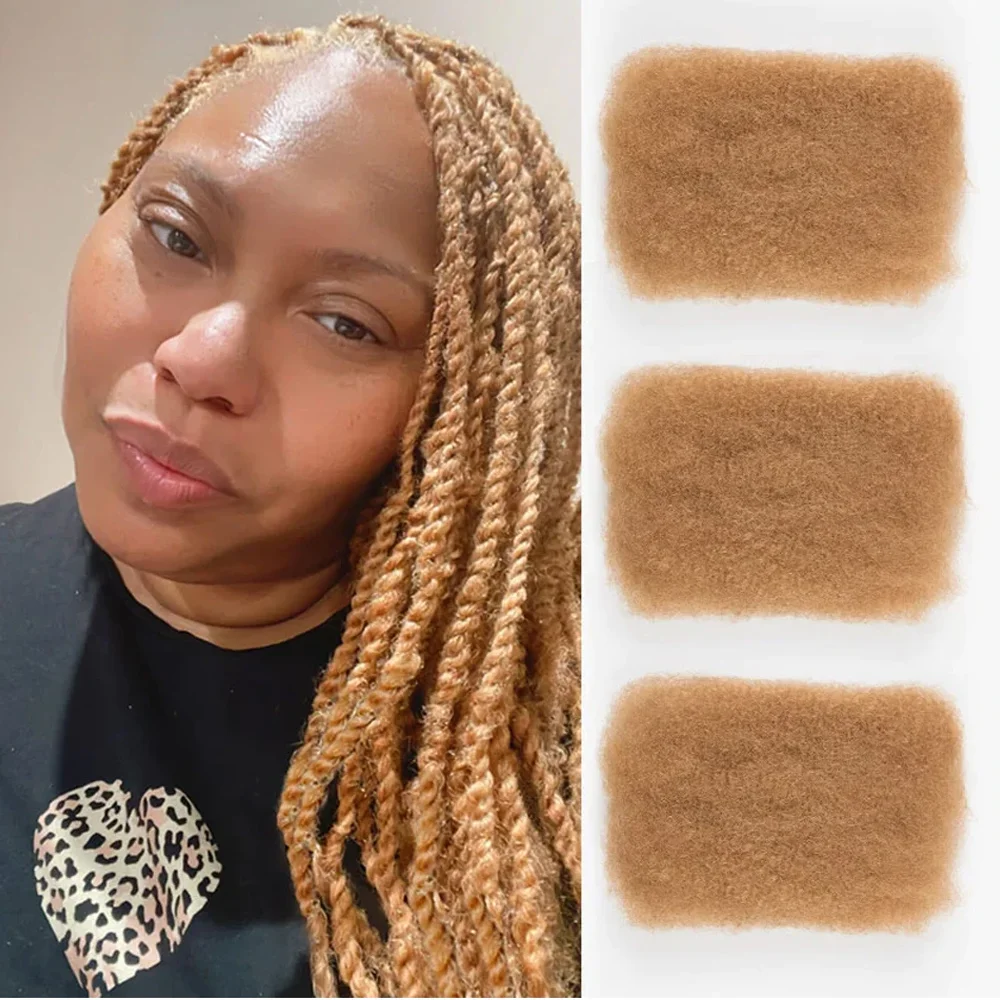 Remy Bulk Hair No Attachment Peruvian Afro Kinky Curly Wave Human Hair Bulk For 1Pc Braiding Natural Color Braids