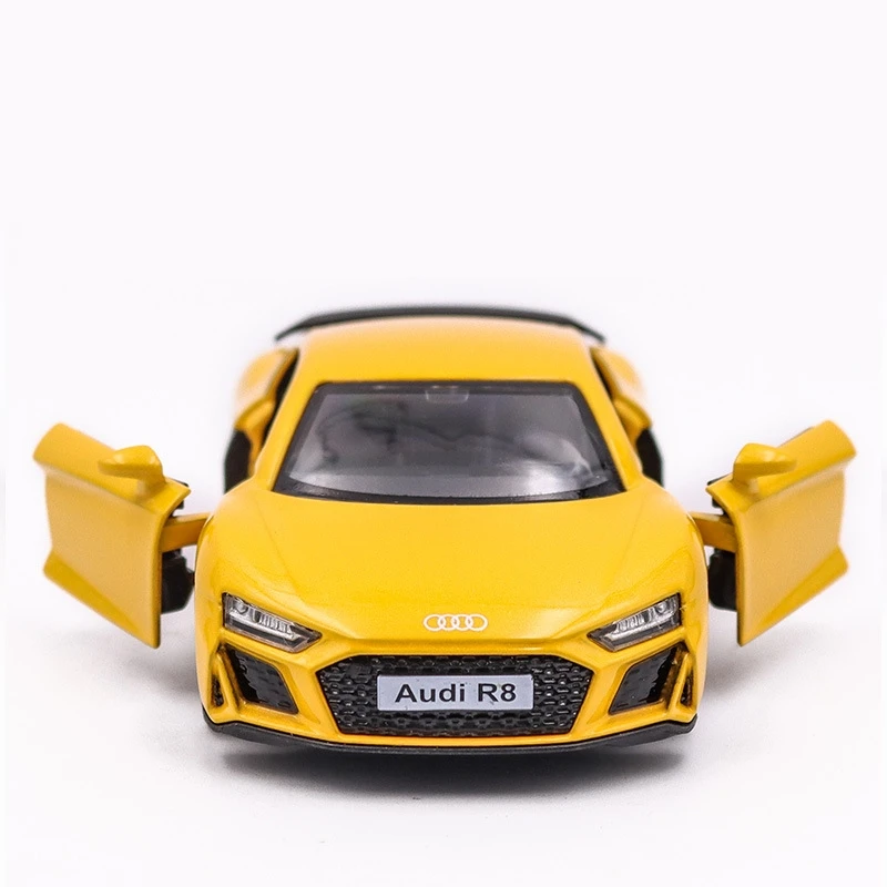 1/36 Audi R8 Coupe GT Spyder Toy Car Model RMZ City 3'' Diecast Super Sport Racing Miniature Pull Back Collection Gift Kid Boy 4