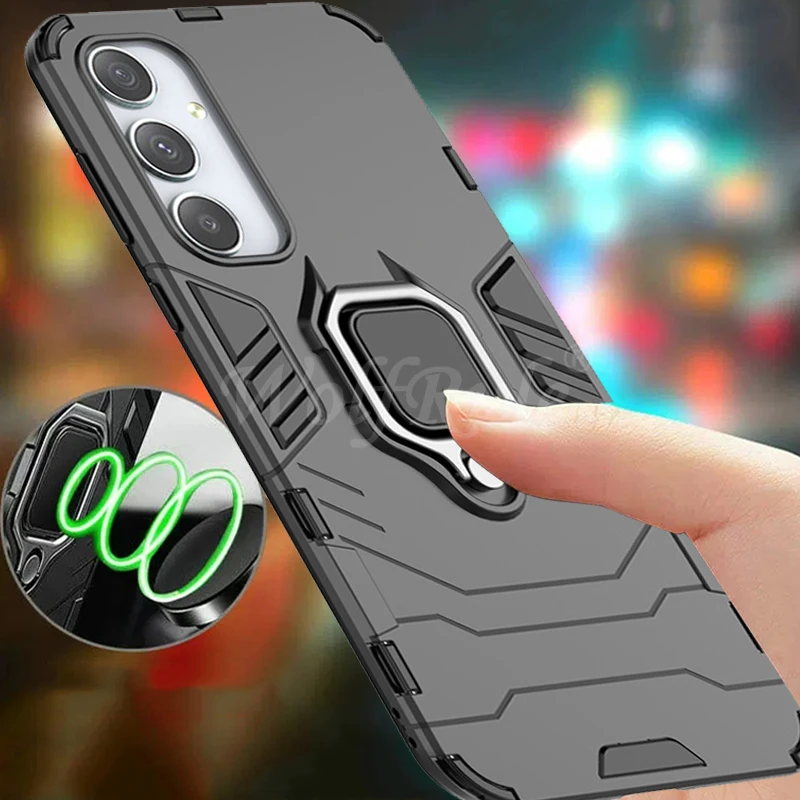 Per Samsung A55 Custodia Cover Samsung Galaxy A55 Capas Nuovo Pc Antiurto Anello Supporto Magnetico Custodia Samsung A55 A 55 5G Fundas