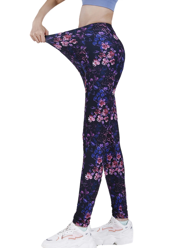 YSDNCHI Summer Flower Printing Leggings Gym Push Up Tights Sports Pencil Pants Women Trousers Fitness Leggins 2022 New
