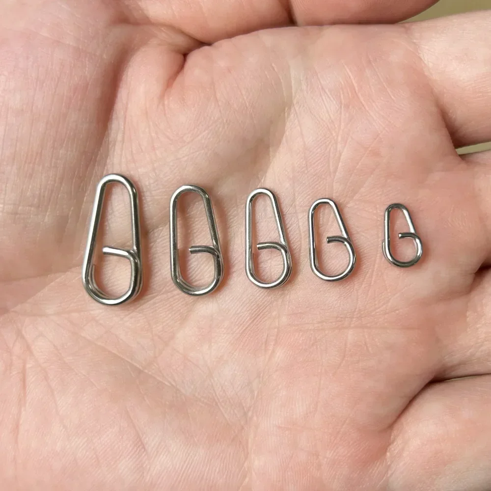 Fishing Split Rings Connectors 50~200pcs Stainless Steel Saltwater Oval Swivel Snap