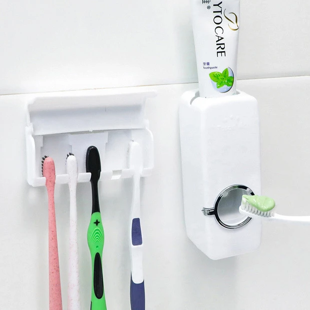 2 Stuk Set Automatische Tandpasta Knijper Tandenborstel Houder Kleverige  Haak Tandenborstel Rack Tandpasta Houder - Toothbrush & Toothpaste Holders  - AliExpress