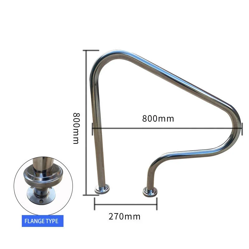 ARP series stainless steel 304 and 316 flange or embedded parts swimming pool handrail