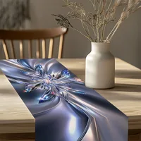 Chemin de table texturé argenté à motifs floraux scintillants, décoration moderne de luxe à motif 3D pour table à manger, table basse, cuisine, fête 5