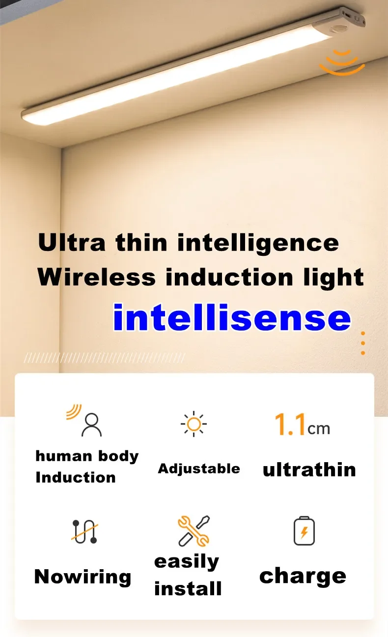 Description Picture 2 of itemLED Night Light Light Under Cabinet Light Motion Sensor Night Light Closet Light Cabinet Kitchen Lighting Magnetic Wall Lamp