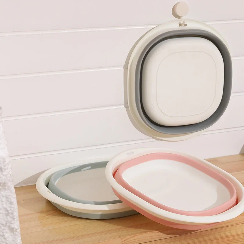 Folding Wash Basin Plastic Portable Laundry Tub for Home Bathroom Kitchen Adult Baby Bath Basin Travel Wash Basket folding wash basin