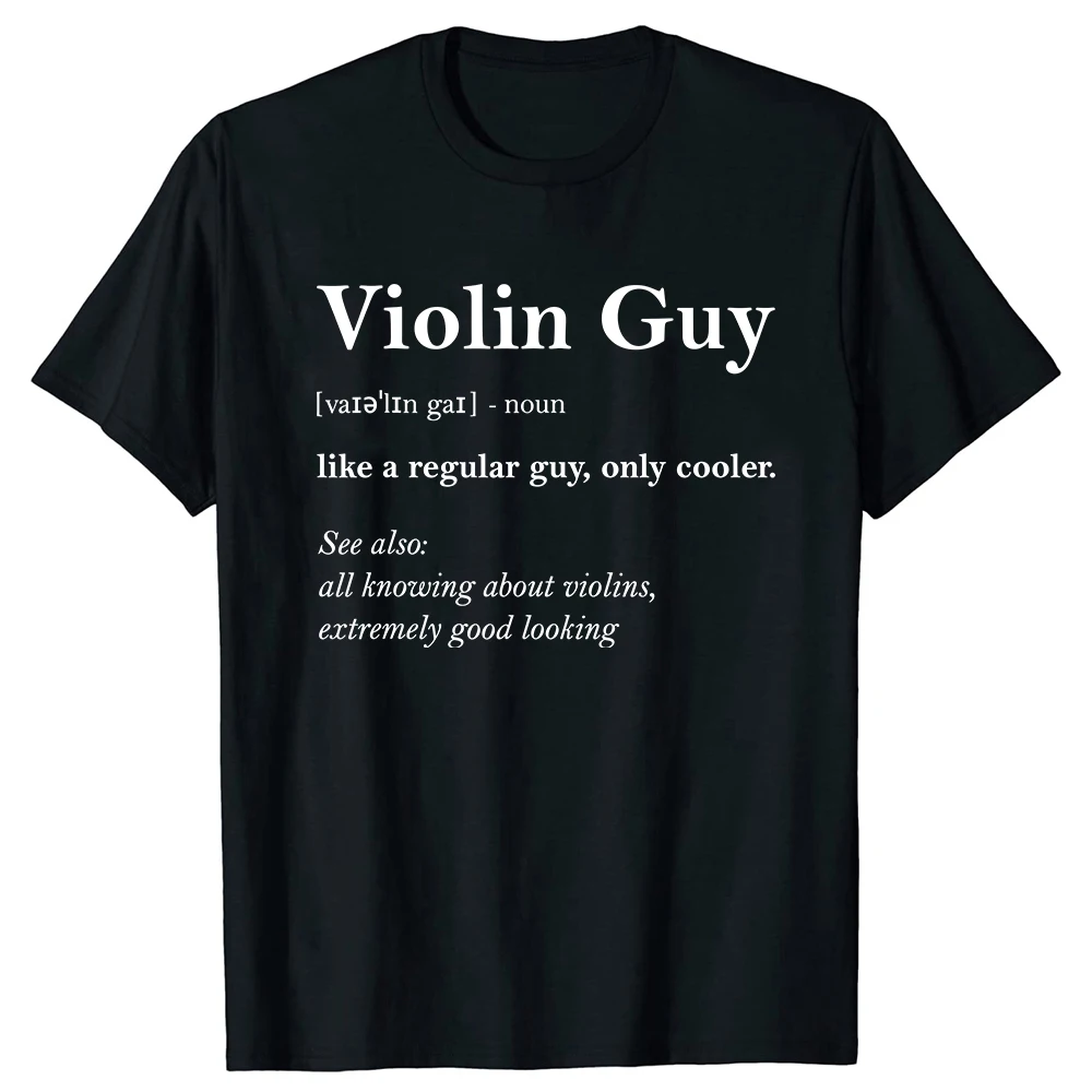 Violin Guy Definition Lustiges Geschenk für Jungen, Geiger-T-Shirt, Bequeme Oberteile & T-Shirts für Jungen, Baumwoll-T-Shirt, Slim Fit, Lustig