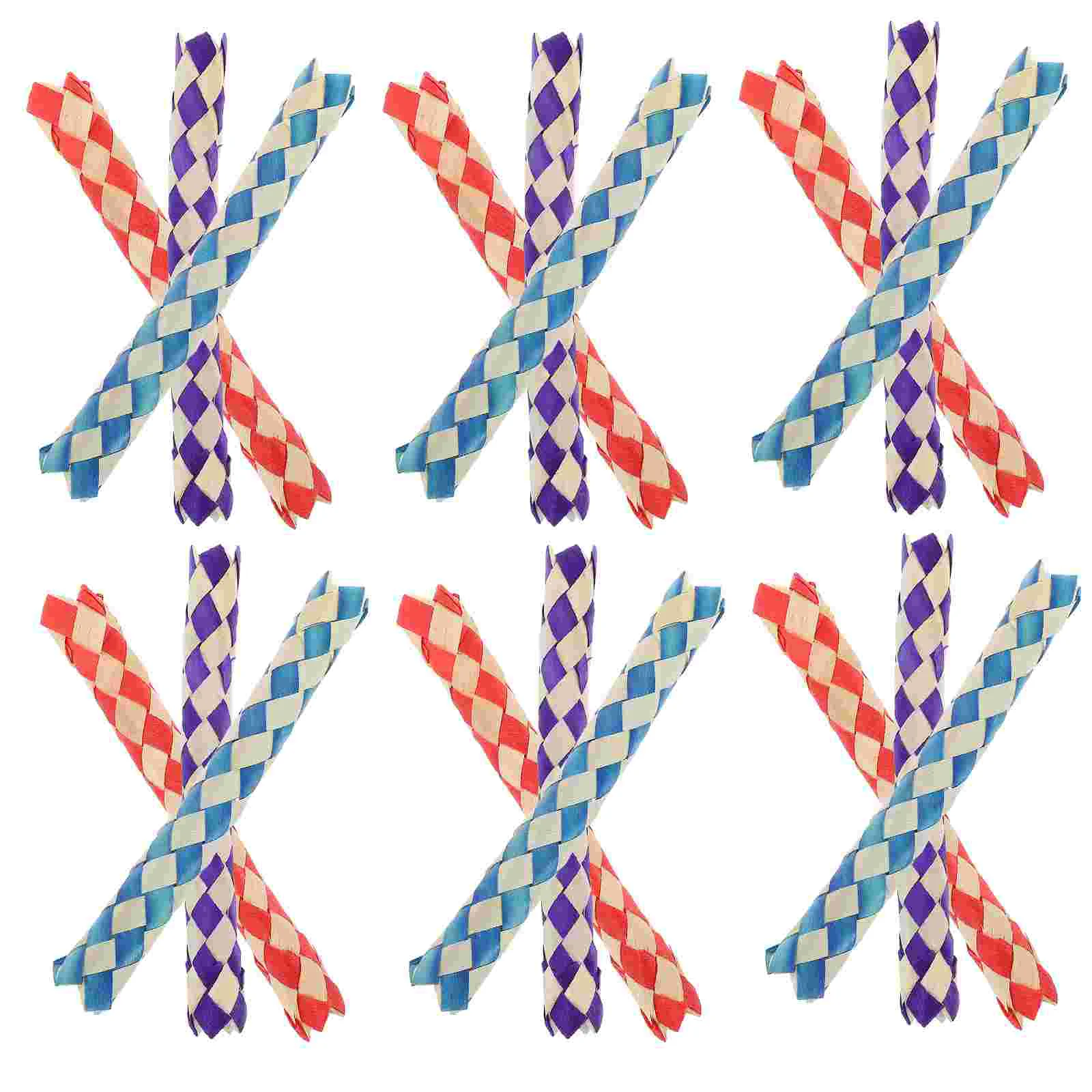24 Pz Pappagallo Rosicchiare Tubo Intrecciato Giocattolo Festa Di Compleanno Favore Pinata Filler Finger Trap (24 Pack) Regali Trappole Di Bambù Uccel
