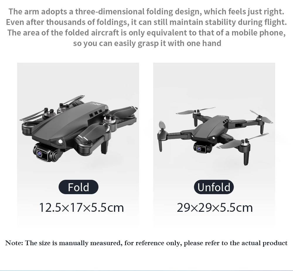 L900 PRO SE Drone, the arm adopts a three-dimensional folding design; which feels