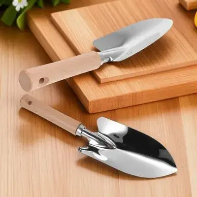 2Pcs 소형 경량 원예 삽 세트 실내 식물용 스테인레스 스틸 블레이드 나무 손잡이 분재 다육 식물 화분