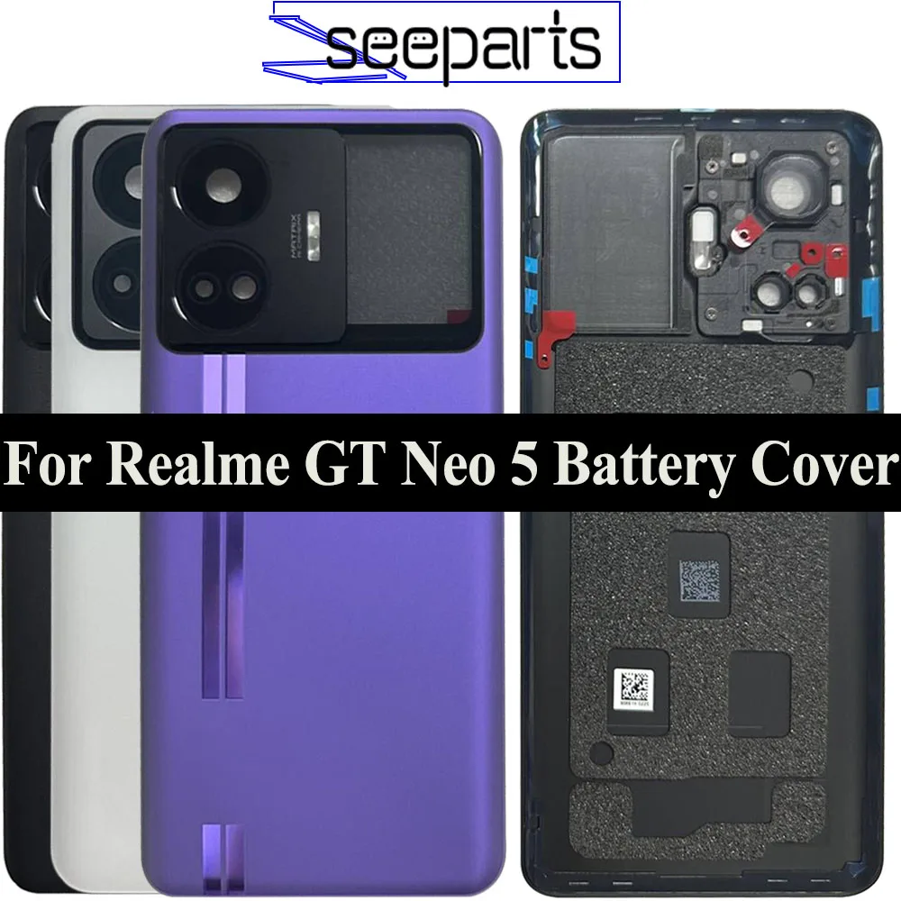 

Крышка батарейного отсека для Oppo Realme GT Neo 5 RMX3706, стеклянная панель, задняя крышка корпуса, замена для Realme GT3 RMX3709 gt neo5, задняя крышка